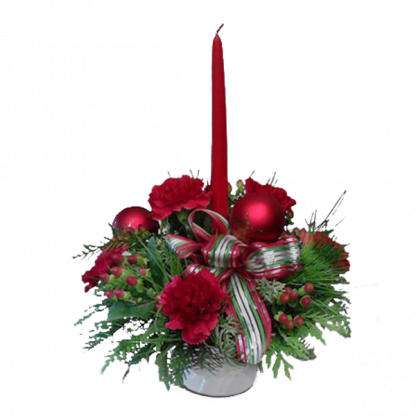 Single Candle Holiday Centerpiece